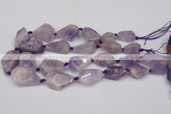 CNG1706 15.5 inches 15*20mm - 18*35mm nuggets lavender amethyst beads