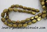 CNG1801 13*18mm - 15*20mm faceted nuggets plated quartz beads