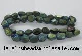 CNG1802 13*18mm - 15*20mm faceted nuggets plated quartz beads