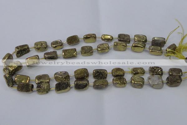 CNG2001 15.5 inches 8*12mm - 10*15mm nuggets plated quartz beads