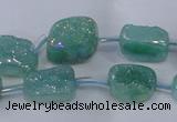 CNG2003 15.5 inches 8*12mm - 10*15mm nuggets plated quartz beads