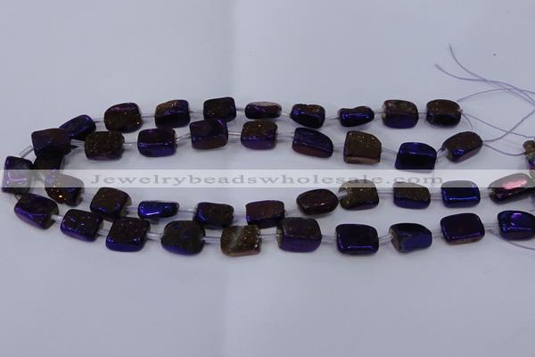 CNG2005 15.5 inches 8*12mm - 10*15mm nuggets plated quartz beads