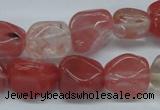 CNG205 15.5 inches 12-4mm*16-18mm nuggets cherry quartz beads