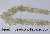 CNG2151 15.5 inches 10*25mm - 15*40mm faceted nuggets lemon quartz beads