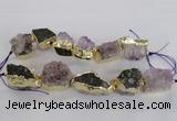 CNG2156 7.5 inches 18*25mm - 22*30mm nuggets druzy amethyst beads