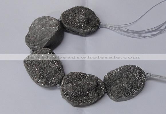 CNG2171 7.5 inches 25*35mm - 35*40mm freeform druzy agate beads