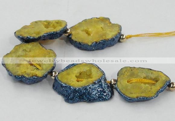 CNG2350 7.5 inches 25*35mm - 35*40mm freeform druzy agate beads