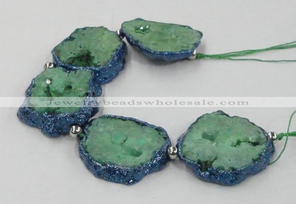 CNG2352 7.5 inches 25*35mm - 35*40mm freeform druzy agate beads