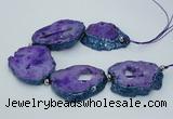 CNG2358 7.5 inches 40*50mm - 55*60mm freeform druzy agate beads