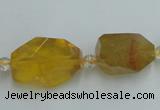 CNG240 10*15mm - 20*22mm faceted nuggets citrine gemstone beads