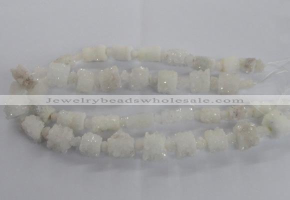 CNG2434 15.5 inches 12*14mm - 15*18mm tube druzy quartz beads