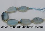 CNG2452 7.5 inches 20*25mm - 25*35mm faceted freeform agate beads