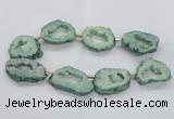 CNG2495 15.5 inches 30*40mm - 40*50mm freeform plated druzy agate beads