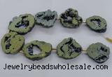 CNG2500 15.5 inches 30*40mm - 40*50mm freeform plated druzy agate beads