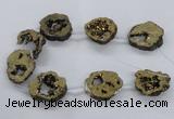 CNG2501 15.5 inches 30*40mm - 40*50mm freeform plated druzy agate beads