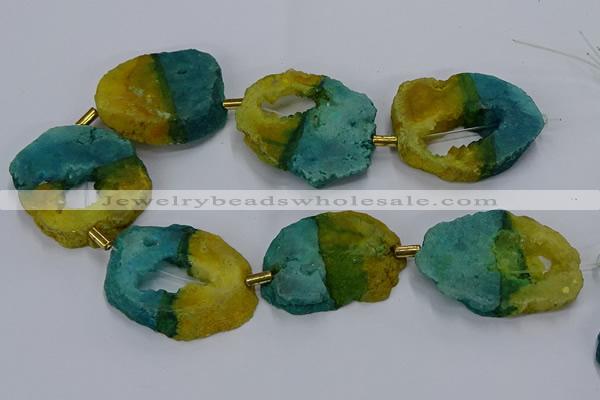 CNG2550 15.5 inches 30*40mm - 45*50mm freeform druzy agate beads