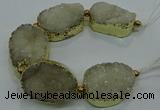 CNG2558 7.5 inches 25*35mm - 30*40mm freeform druzy agate beads