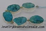 CNG2600 7.5 inches 25*35mm - 30*40mm freeform druzy agate beads