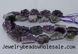 CNG2633 15.5 inches 20*24mm - 25*35mm freeform druzy amethyst beads