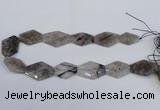 CNG2711 18*25mm - 25*35mm freeform black rutilated quartz beads