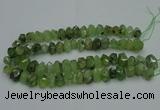 CNG2719 10*14mm - 13*18mm faceted nuggets green rutilated quartz beads