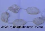 CNG2755 15.5 inches 28*35mm - 40*45mm freeform plated druzy agate beads