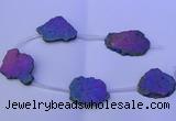 CNG2761 15.5 inches 28*35mm - 40*45mm freeform plated druzy agate beads