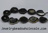 CNG2781 15.5 inches 30*35mm - 35*40mm freeform agate beads