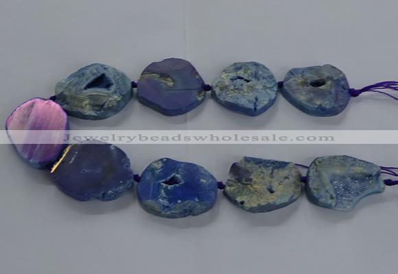 CNG2813 15.5 inches 25*35mm - 30*45mm freeform druzy agate beads