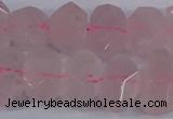 CNG2827 15.5 inches 10*14mm - 13*18mm faceted nuggets rose quartz beads