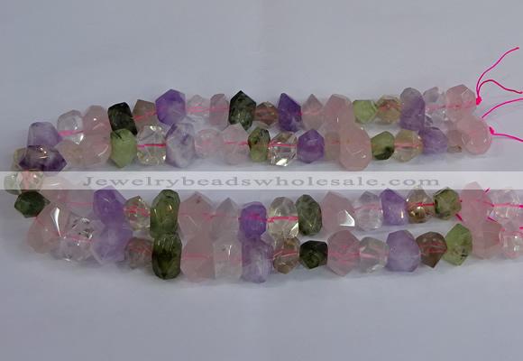 CNG2828 15.5 inches 10*14mm - 13*18mm faceted nuggets mixed quartz beads