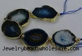 CNG2855 8 inches 35*45mm - 45*55mm freeform druzy agate beads