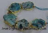 CNG2868 8 inches 35*40mm - 40*50mm freeform druzy agate beads