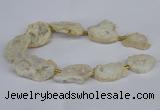 CNG2888 15.5 inches 25*30mm - 30*35mm freeform plated druzy agate beads