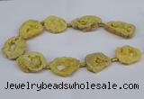 CNG2889 15.5 inches 25*30mm - 30*35mm freeform plated druzy agate beads