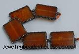 CNG2921 7.5 inches 35*45mm rectangle agate gemstone beads wholesale