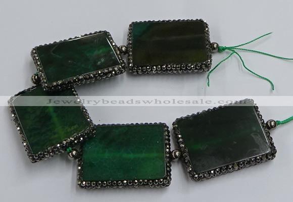 CNG2925 7.5 inches 35*45mm rectangle agate gemstone beads wholesale