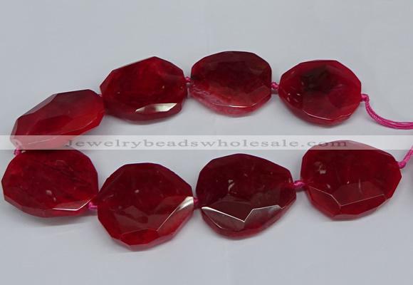 CNG2960 15.5 inches 42*45mm - 45*50mm faceted freeform agate beads