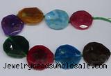 CNG2963 15.5 inches 42*45mm - 45*50mm faceted freeform agate beads