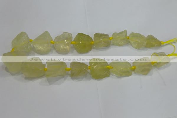 CNG3005 15.5 inches 15*20mm - 22*30mm nuggets lemon quartz beads