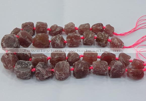 CNG3023 15.5 inches 15*20mm - 22*30mm nuggets strawberry quartz beads