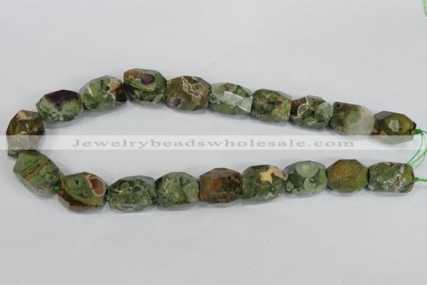 CNG305 15.5 inches 15*20mm faceted nuggets peacock gemstone beads