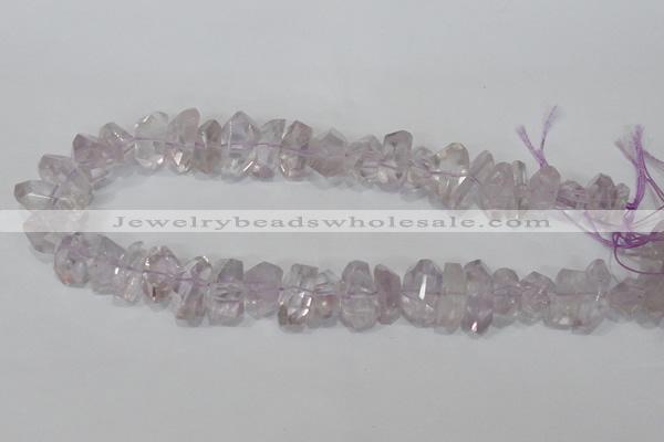 CNG308 15.5 inches 10*18mm faceted nuggets amethyst gemstone beads