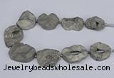 CNG3090 15.5 inches 25*30mm - 35*50mm freeform plated druzy agate beads