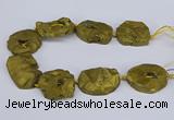 CNG3091 15.5 inches 25*30mm - 35*50mm freeform plated druzy agate beads