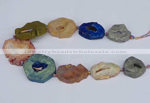 CNG3096 15.5 inches 25*30mm - 35*50mm freeform plated druzy agate beads