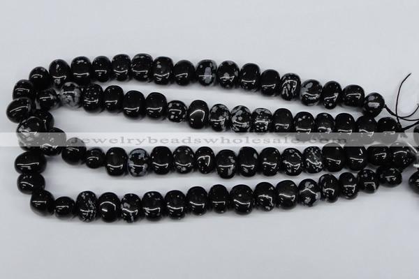 CNG31 15.5 inches 11*15mm nuggets snowflake obsidian gemstone beads