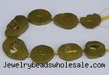 CNG3101 15.5 inches 25*30mm - 35*50mm freeform plated druzy agate beads