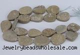 CNG3141 15.5 inches 22*30mm - 28*40mm freeform plated druzy agate beads