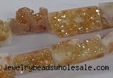 CNG3155 15.5 inche 8*15mm - 11*20mm freeform plated druzy agate beads